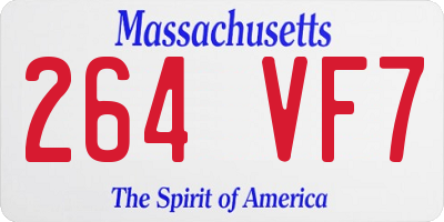 MA license plate 264VF7