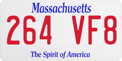 MA license plate 264VF8