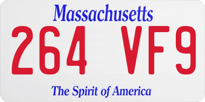 MA license plate 264VF9