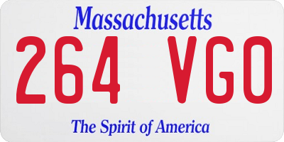 MA license plate 264VG0