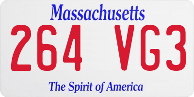 MA license plate 264VG3