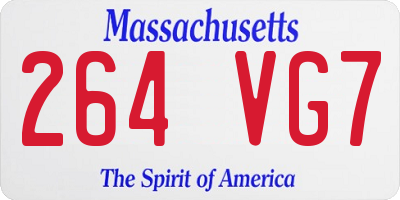 MA license plate 264VG7