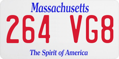 MA license plate 264VG8
