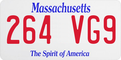 MA license plate 264VG9