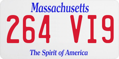 MA license plate 264VI9