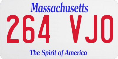 MA license plate 264VJ0