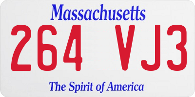 MA license plate 264VJ3