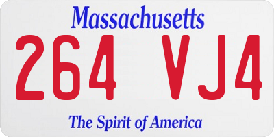 MA license plate 264VJ4