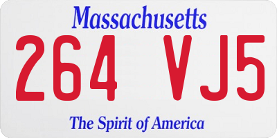 MA license plate 264VJ5