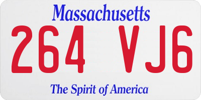 MA license plate 264VJ6