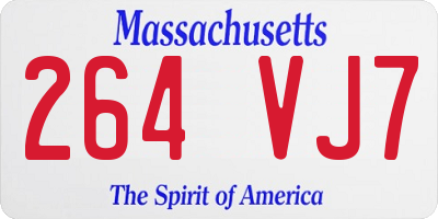 MA license plate 264VJ7