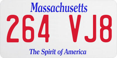 MA license plate 264VJ8