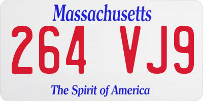 MA license plate 264VJ9