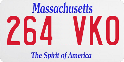 MA license plate 264VK0