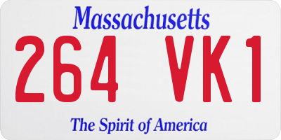 MA license plate 264VK1