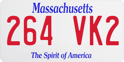MA license plate 264VK2