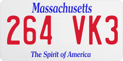 MA license plate 264VK3