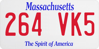 MA license plate 264VK5