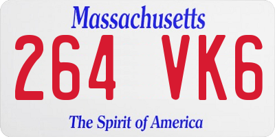 MA license plate 264VK6