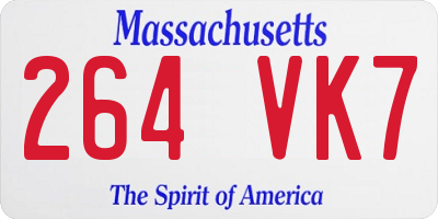 MA license plate 264VK7