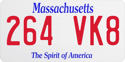 MA license plate 264VK8