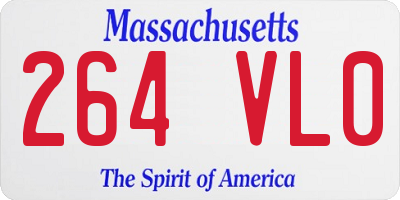 MA license plate 264VL0