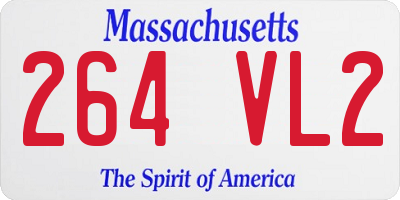 MA license plate 264VL2
