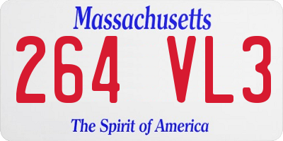 MA license plate 264VL3