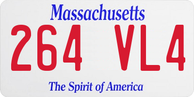 MA license plate 264VL4