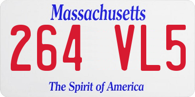 MA license plate 264VL5
