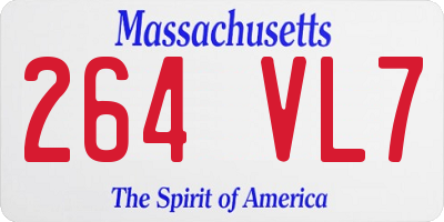 MA license plate 264VL7