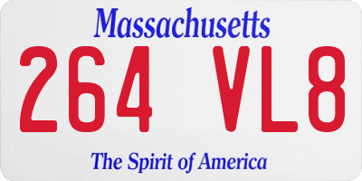MA license plate 264VL8