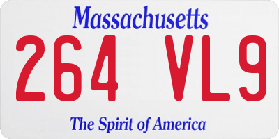 MA license plate 264VL9