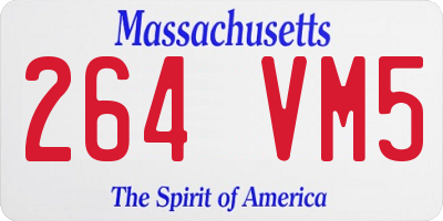 MA license plate 264VM5