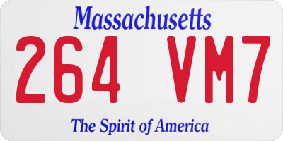 MA license plate 264VM7