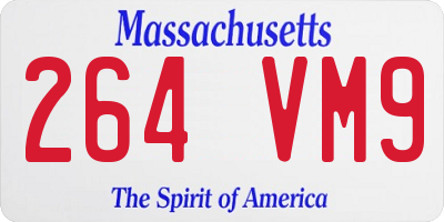 MA license plate 264VM9
