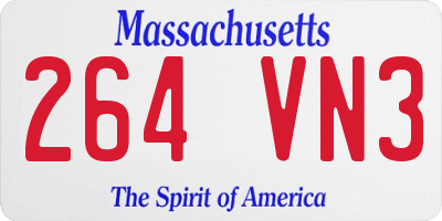 MA license plate 264VN3