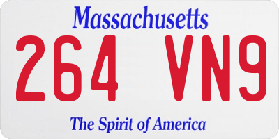 MA license plate 264VN9