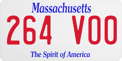 MA license plate 264VO0