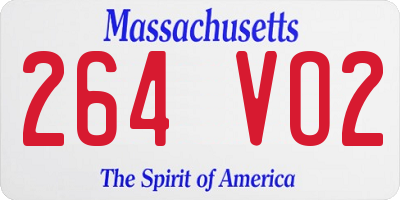 MA license plate 264VO2