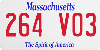 MA license plate 264VO3
