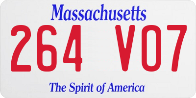MA license plate 264VO7