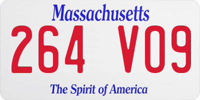 MA license plate 264VO9