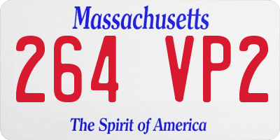 MA license plate 264VP2