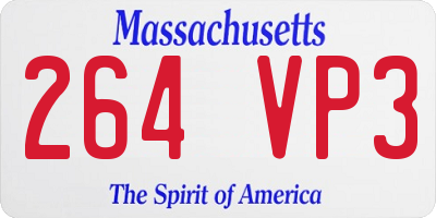 MA license plate 264VP3