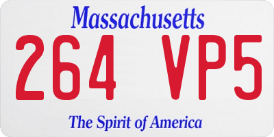 MA license plate 264VP5