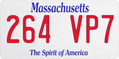 MA license plate 264VP7