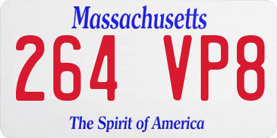 MA license plate 264VP8