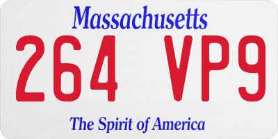 MA license plate 264VP9