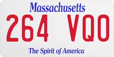 MA license plate 264VQ0